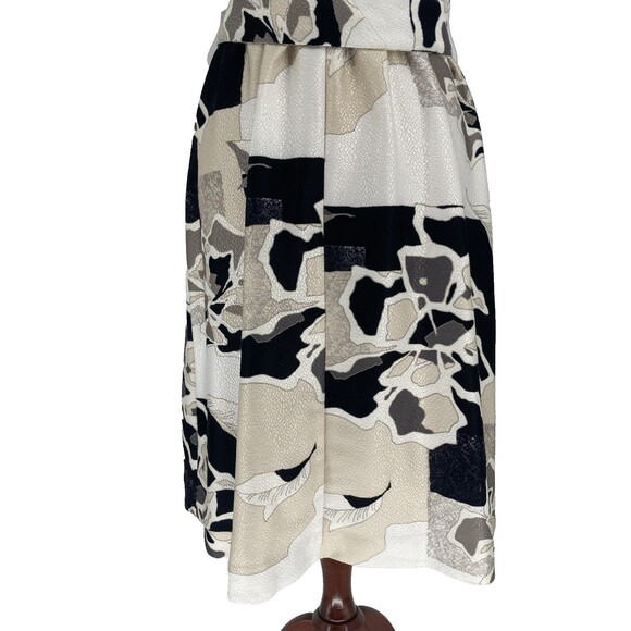 Natori Amaryllis Jacquard Dress SIZE 14 Belted Fit Flare Pockets Party Wedding - Picture 6 of 14